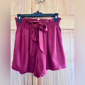 Hollister high rise paper bag shorts red size small